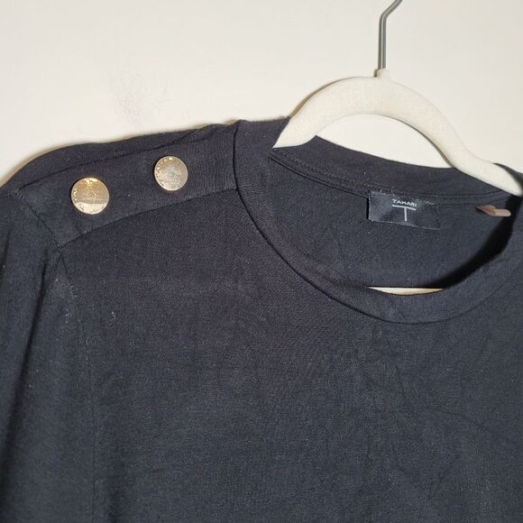 T Tahari Black Long Sleeve Pullover Classy Formal Comfy Equestrian Preppy Small - Picture 3 of 11